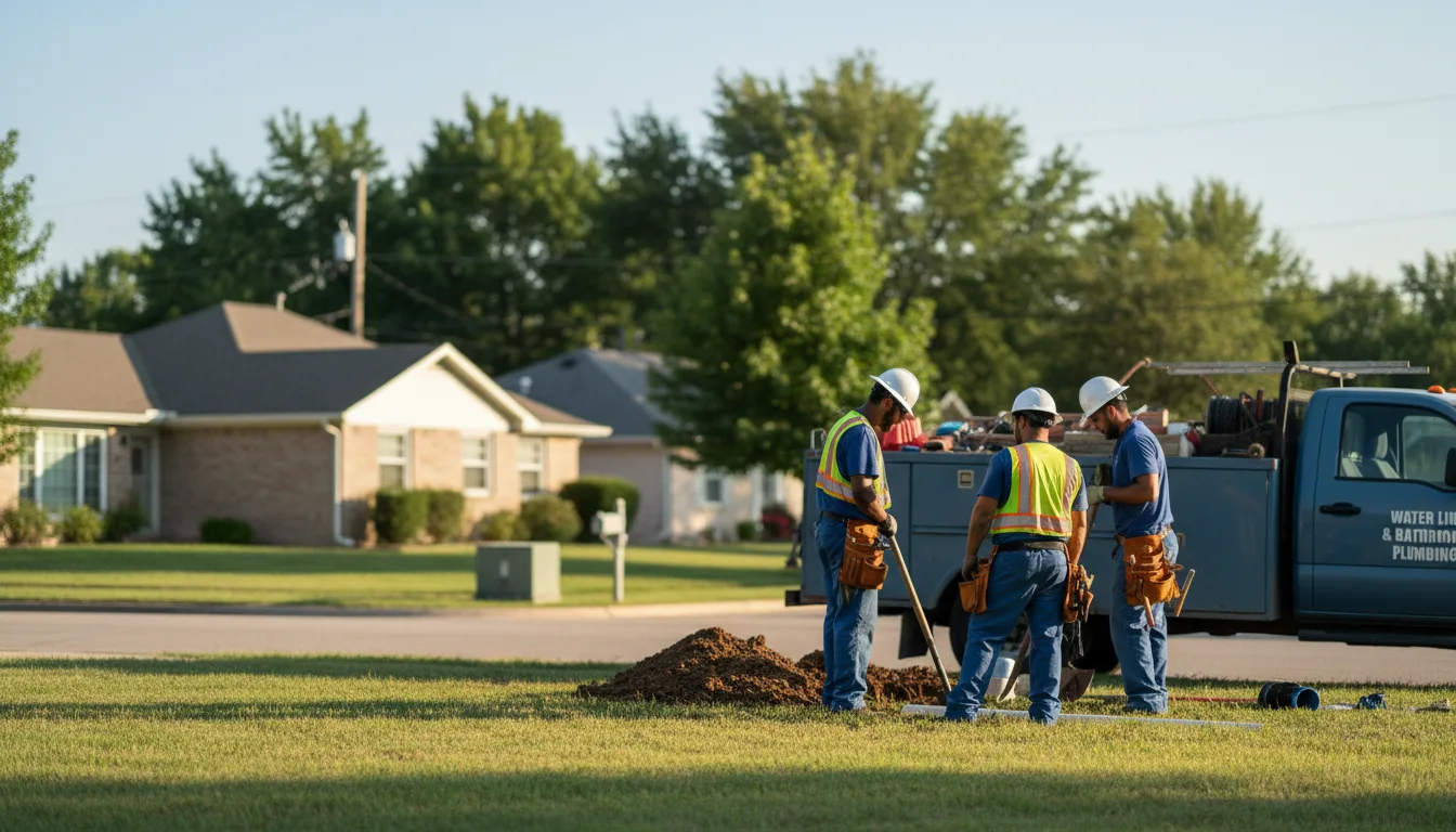 Residential water line and bathroom plumbing service in Amazonia, MO
